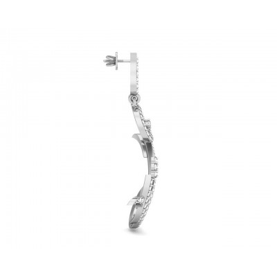 Fleur Long Brilliant Diamond Earrings